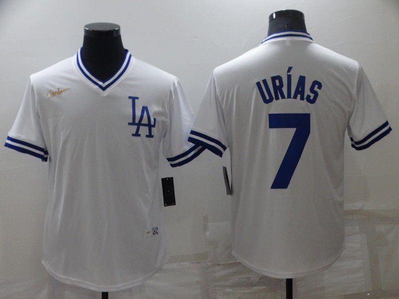 Men Los Angeles Dodgers #7 Urias White Throwback Nike Game 2022 MLB Jersey->los angeles dodgers->MLB Jersey